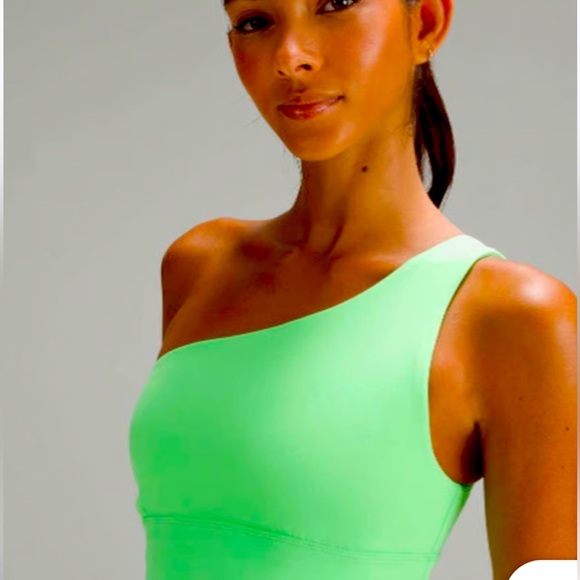 LULULEMON ALIGN ASYMETRICAL BRA C/D GREEN COLOR SSIZE 12 NWT - Picture 2 of 4